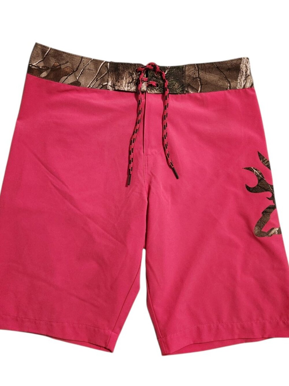 Browning Girl's Board Swim Shorts Size XL Trunks Real Tree Deer Camo Hot Pink